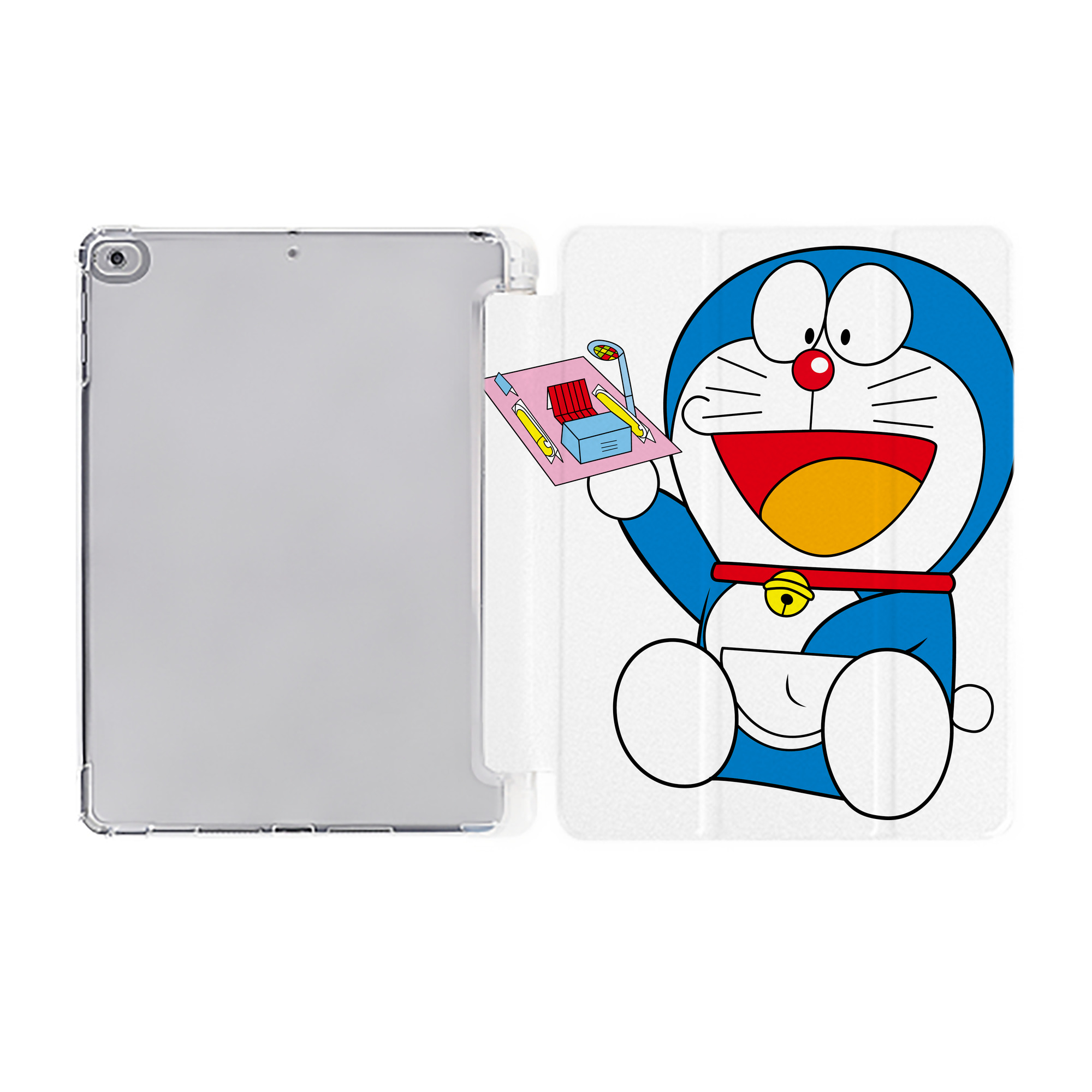 （画像用） ドラえもん Doraemon IPad ケース ペン収納付き 三つ折りスタンド PUレザー×シリコン 対応機種9.5/10.5/10.9インチ